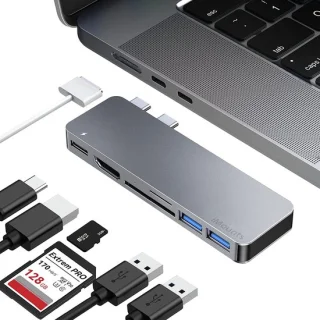 iMounts usb-c hub docking station voor MacBook Air/Pro - space gray