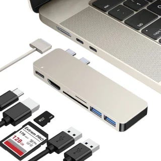 iMounts usb-c hub voor MacBook Air - Starlight