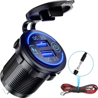 Dubbele snellaadkracht voor onderweg: de inbouw QC3.0 USB autolader