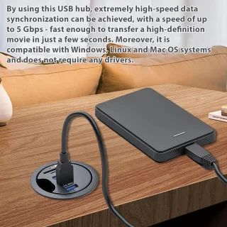 Inbouw USB Hub - Bureau Doorvoerstation