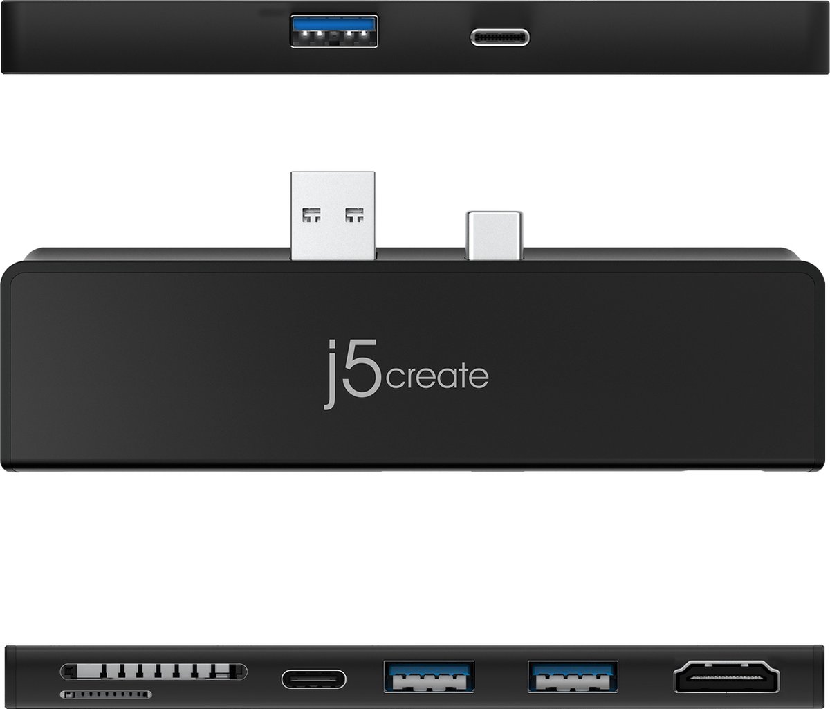 j5create Ultradrive Minidock JCD324B-N voor Surface Pro 7