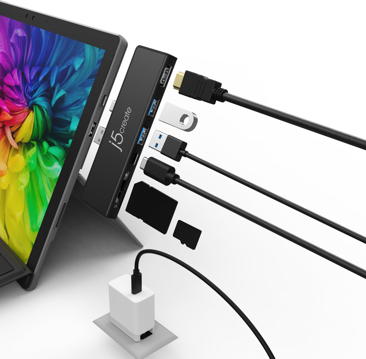 j5create Ultradrive Minidock JCD324B-N voor Surface Pro 7
