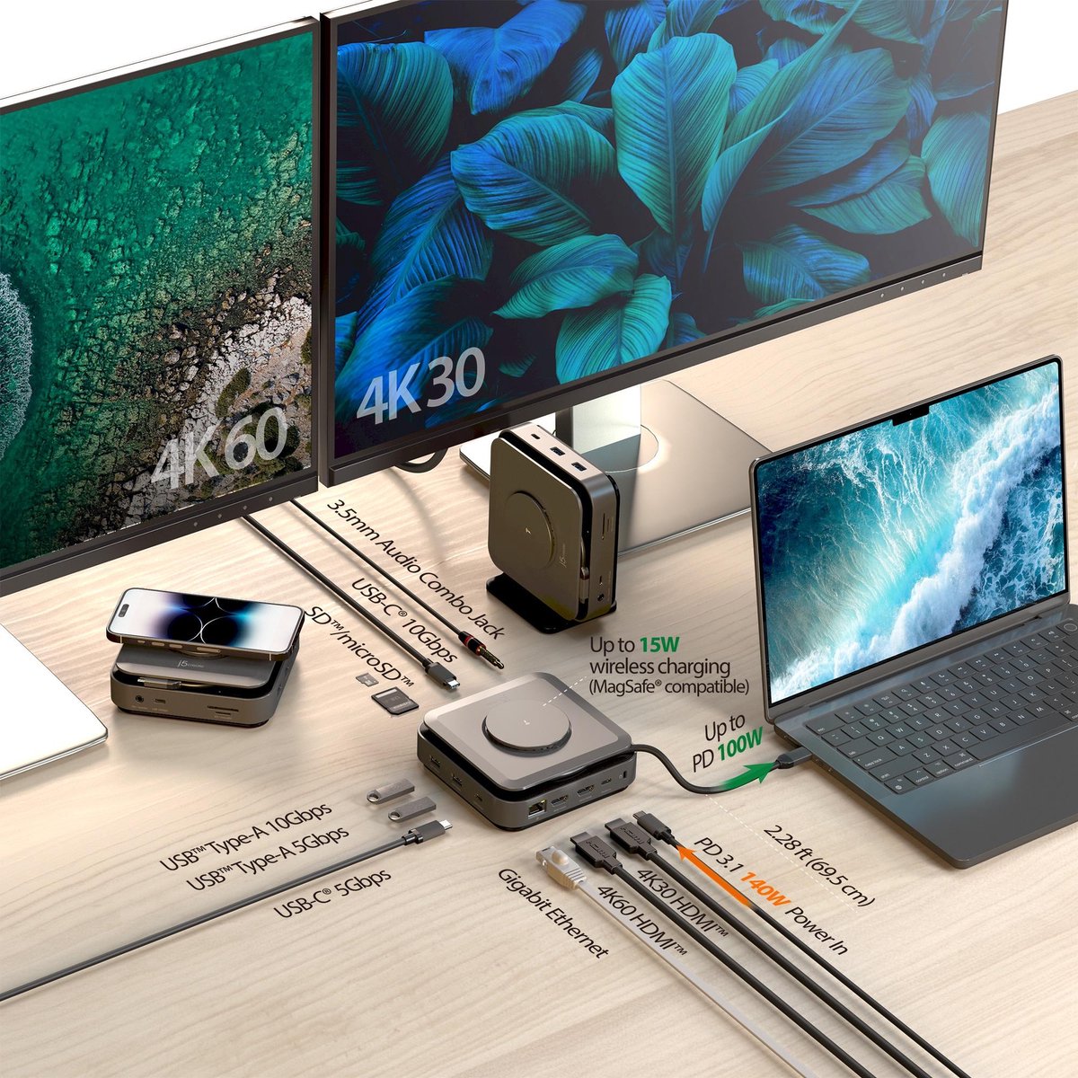 j5create USB-C Dual 4K HDMI Dock