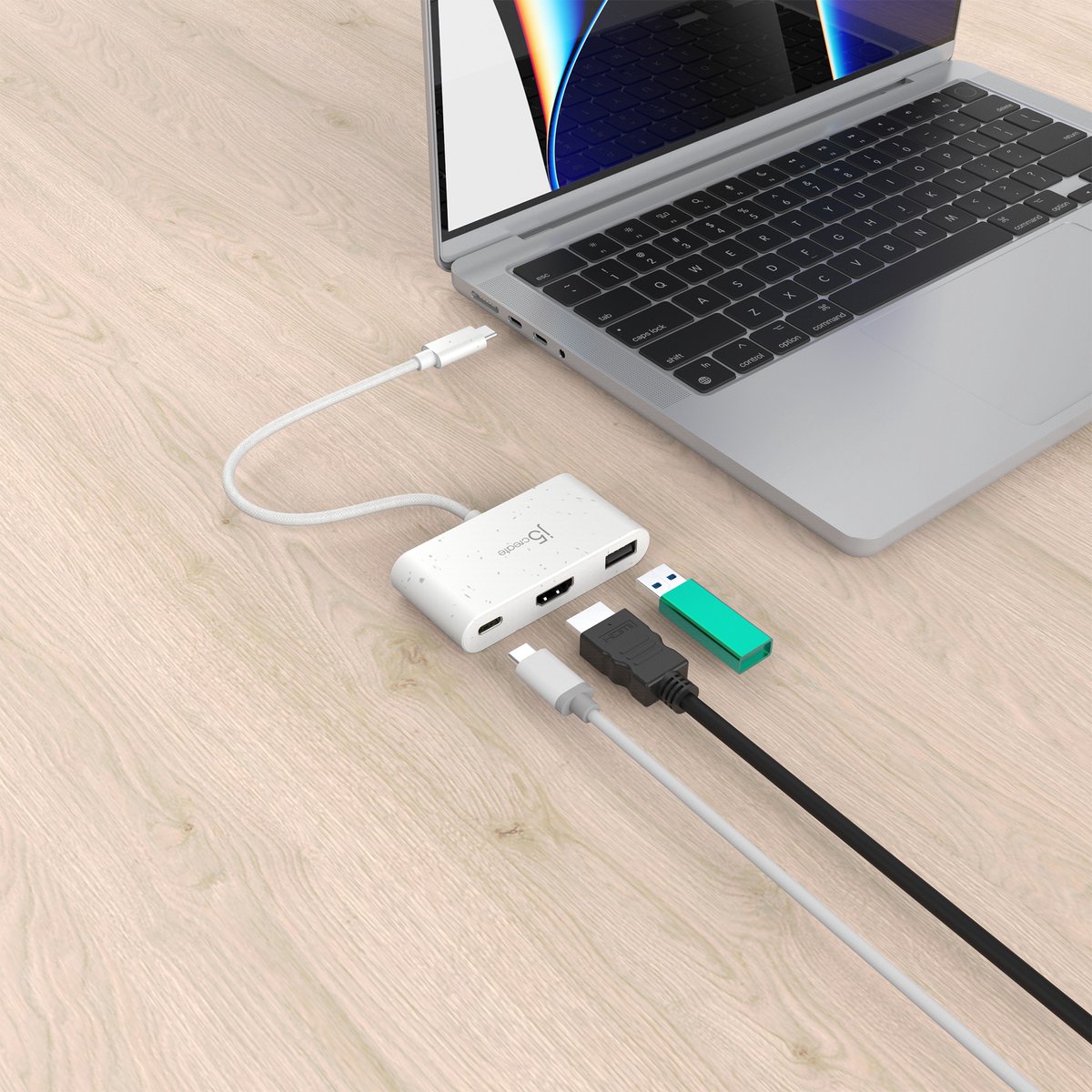j5create USB-C naar HDMI & USB-A adapter met stroomvoorziening