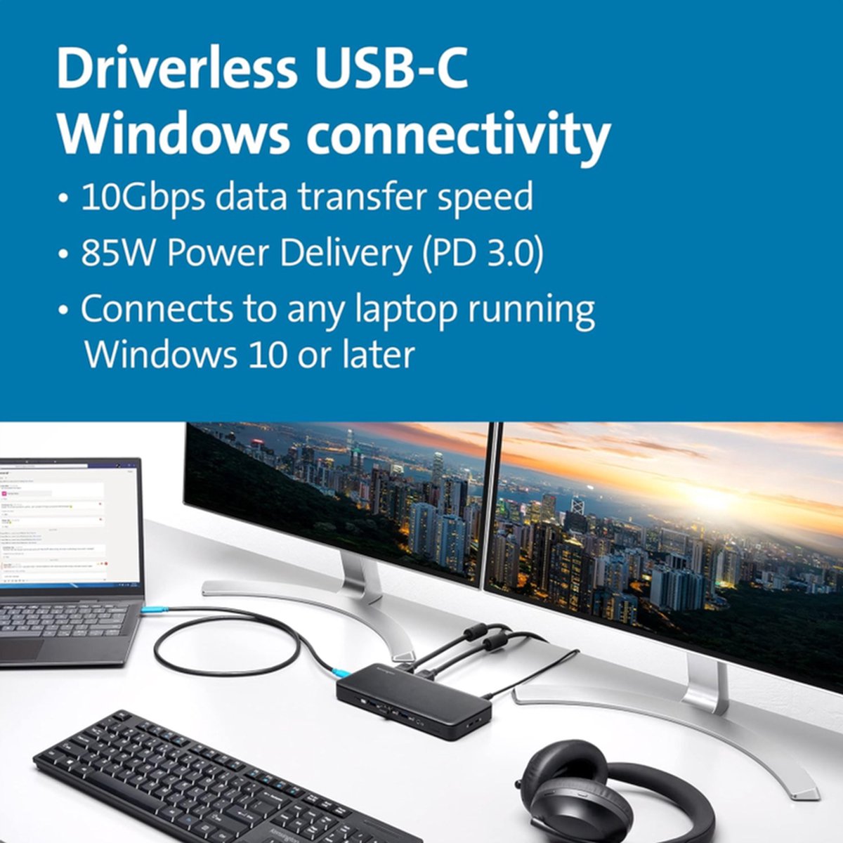 Kensington SD4839P USB-C Triple Video Docking Station 85W