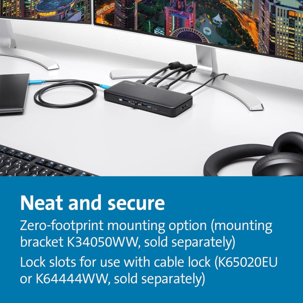 Kensington SD4839P USB-C Triple Video Docking Station 85W