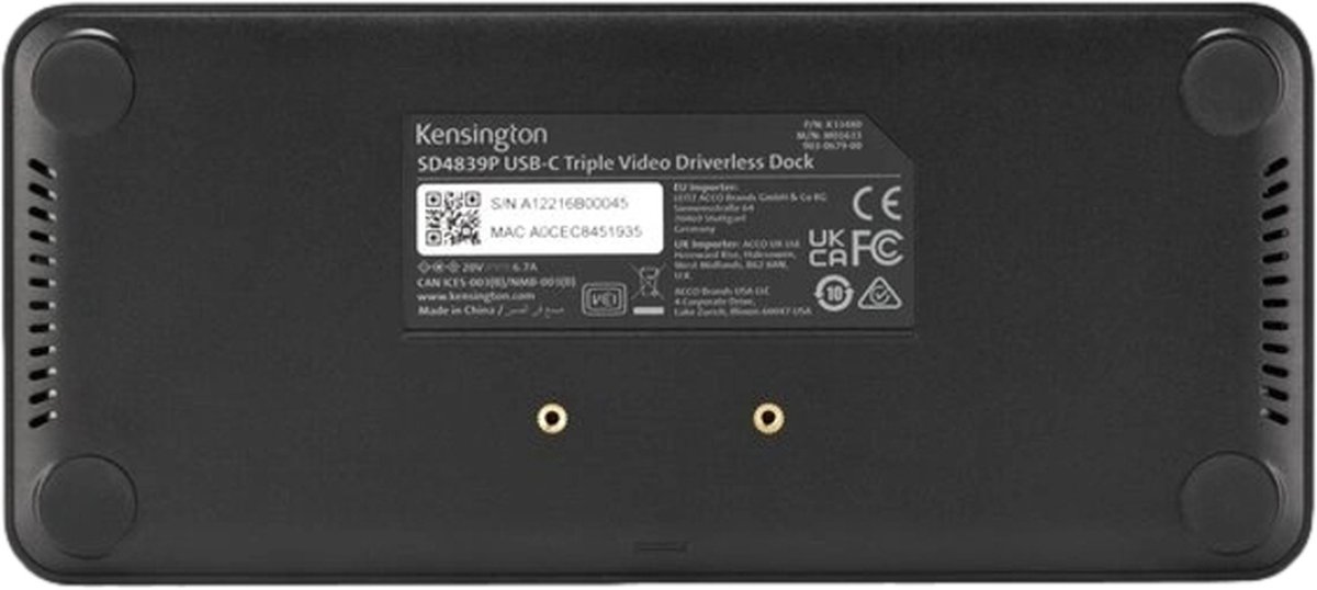Kensington SD4839P USB-C Triple Video Docking Station 85W