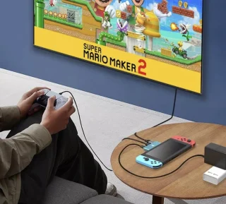 Kraftverdia Dockingstation USB 3.0 Adapterhub voor Nintendo Switch OLED, iPhone 15, MacBook Air/Pro