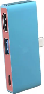 Kraftverdia Dockingstation USB 3.0 Adapterhub voor Nintendo Switch OLED, iPhone 15, MacBook Air/Pro