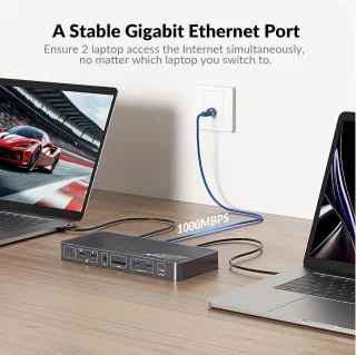 KVM Dockingstation voor 2 laptops