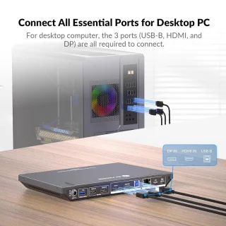 KVM-dockingstation voor laptop en desktop