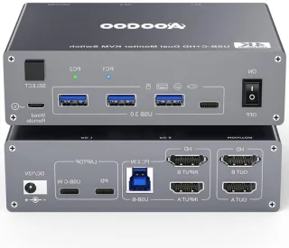 KVM switch docking station zwart