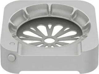 Laptop dock stand - mini computer hub - 12.7 x 12.7 cm - zilvergrijs
