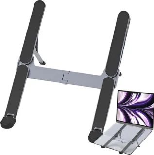 Laptop docking station met verstelbare standaard - zwart
