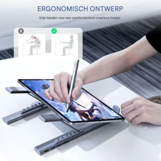 Laptop Docking Station - Multipoort Adapter - Zilver