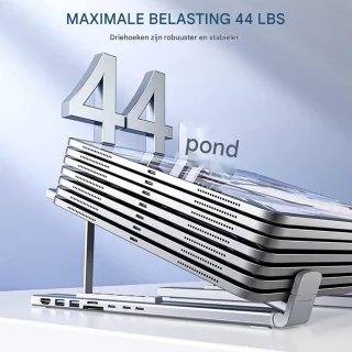 Laptop Docking Station - Multipoort Adapter - Zilver