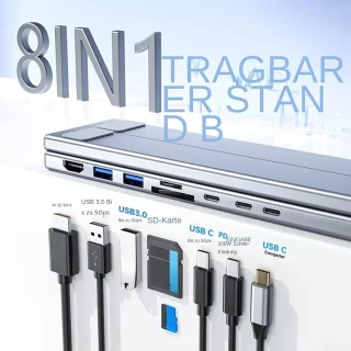 Laptop Docking Station Multiport Adapter Zilver