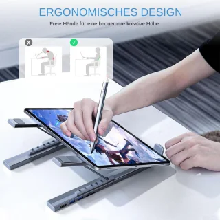 Laptop Docking Station Multiport Adapter Zilver