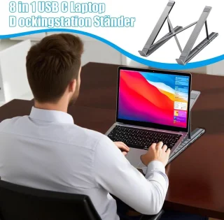 Laptop Docking Station Multiport Adapter Zilver