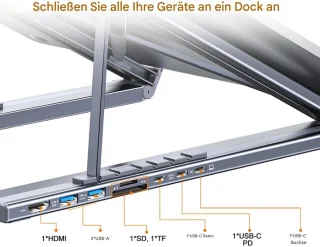 Laptop Docking Station Multiport Adapter Zilver