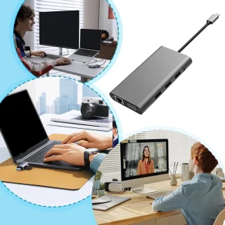 Laptop docking station type-c hub 10-in-1