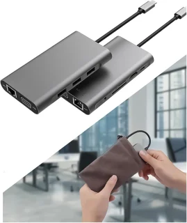 Laptop docking station type-c hub 10-in-1