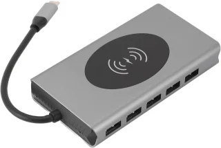 Laptop docking station type-c hub grijs