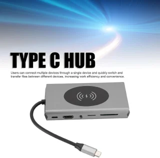 Laptop docking station type-c hub grijs