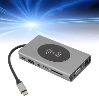 Laptop docking station type-c hub grijs
