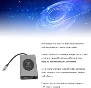 Laptop docking station type-c hub grijs