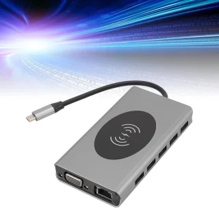 Laptop docking station type-c hub grijs