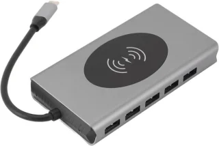 Laptop docking station type-c hub grijs