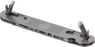 Laptop docking station USB-C hub grijs
