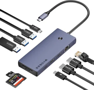 Laptop docking station USB-C hub zwart