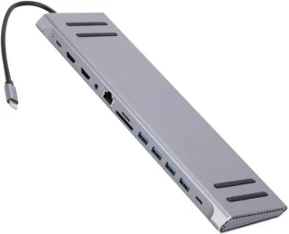 Laptop docking station USB-C-hubadapter grijs