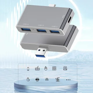 Laptop dockingstation type-c hub zilver