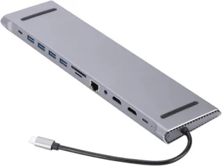 Laptop dockingstation USB-hub adapter, grijs