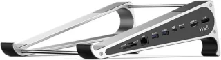 Laptop koelstandaard dock - ergonomische verhoger hub - zilver