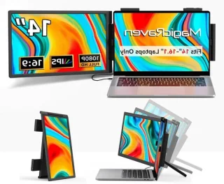 Laptop Scherm Extender 14-inch Draagbare Monitor Zwart
