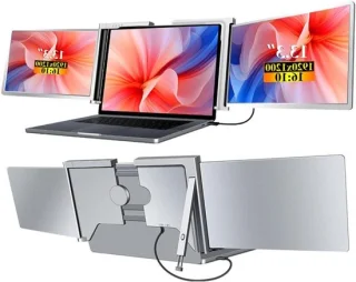 Laptop uitbreidingsscherm met drie schermen 13.3 inch zwart