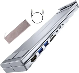 Laptop verhoger - docking station hub - grijs