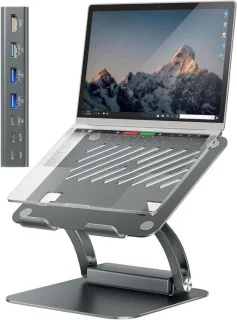 Laptopstandaard dockingstation zilver