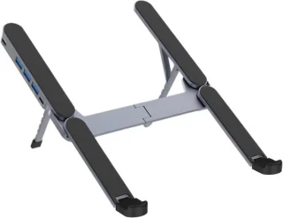 Laptopstandaard hub docking station zwart