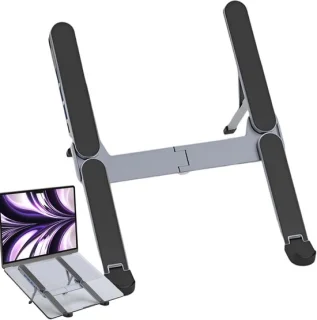 Laptopstandaard HUB zwart