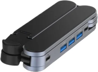 Laptopstandaard met hub, zilver