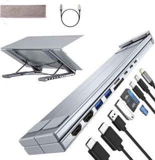 Laptopstandaard met USB-C-dockingstation