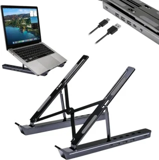 Laptopstandaard met USB-C-dockingstation voor laptops tot 15,6 inch