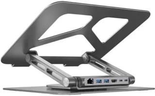 Laptopstandaard met usb-c hub en 360° draaibaar dockingstation