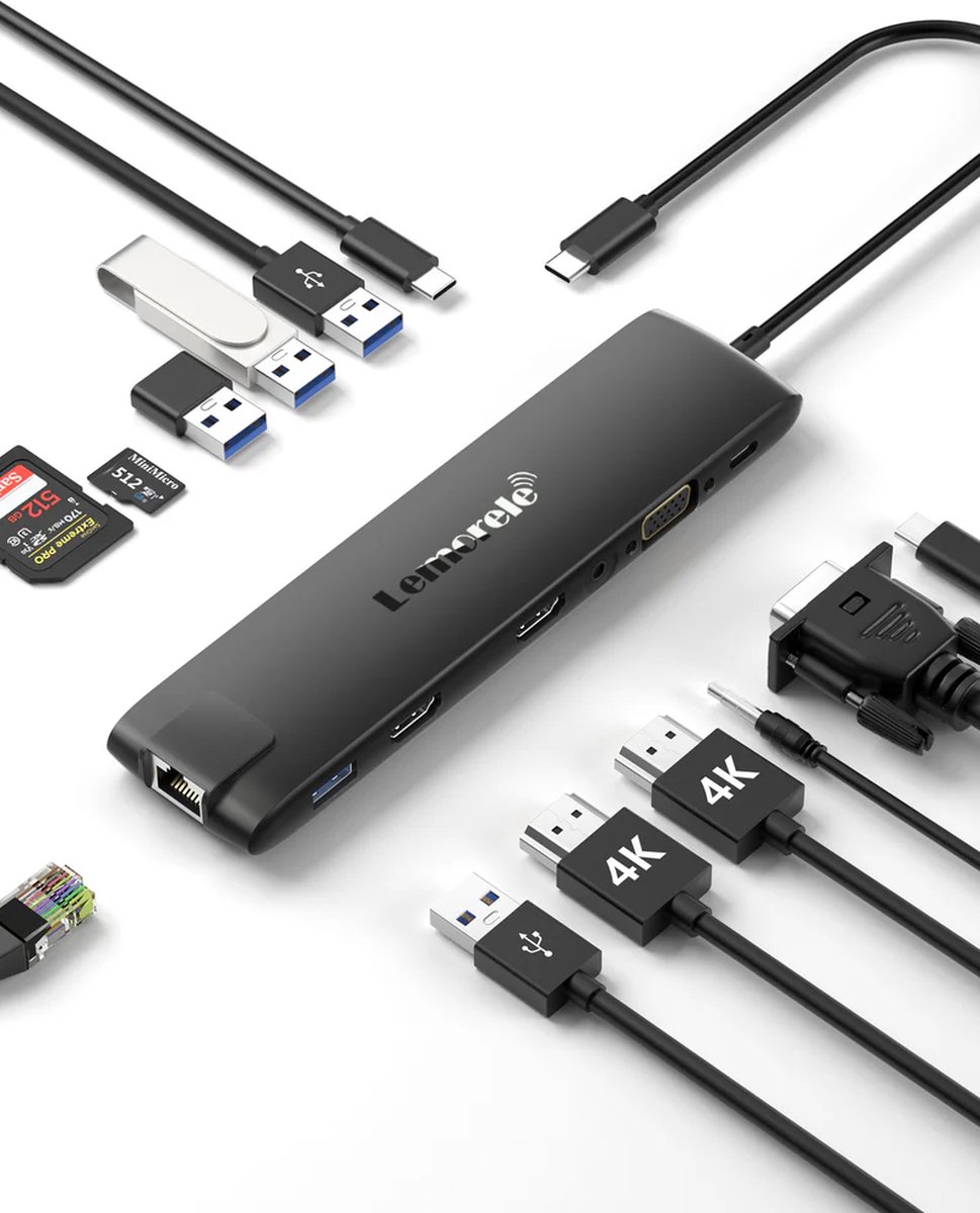 Lemorele TC96 USB-C 13-in-1 Docking Station