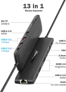 Lemorele TC96 USB-C 13-in-1 Docking Station